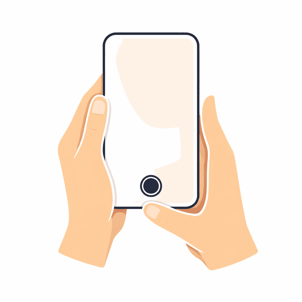 Illustration of hands holding a phone to scan